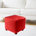 thumbnail image 1 of Dustproof Footrest Foot Stool Slipcover with Elastic Bottom Ottoman Cover Red, 1 of 8