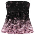 thumbnail image 3 of Women‘s Strapless Tank Tops Sleeveless Pleated Gradient Color Ladies Summer Boho Print Loose Fit Pullover, 3 of 6