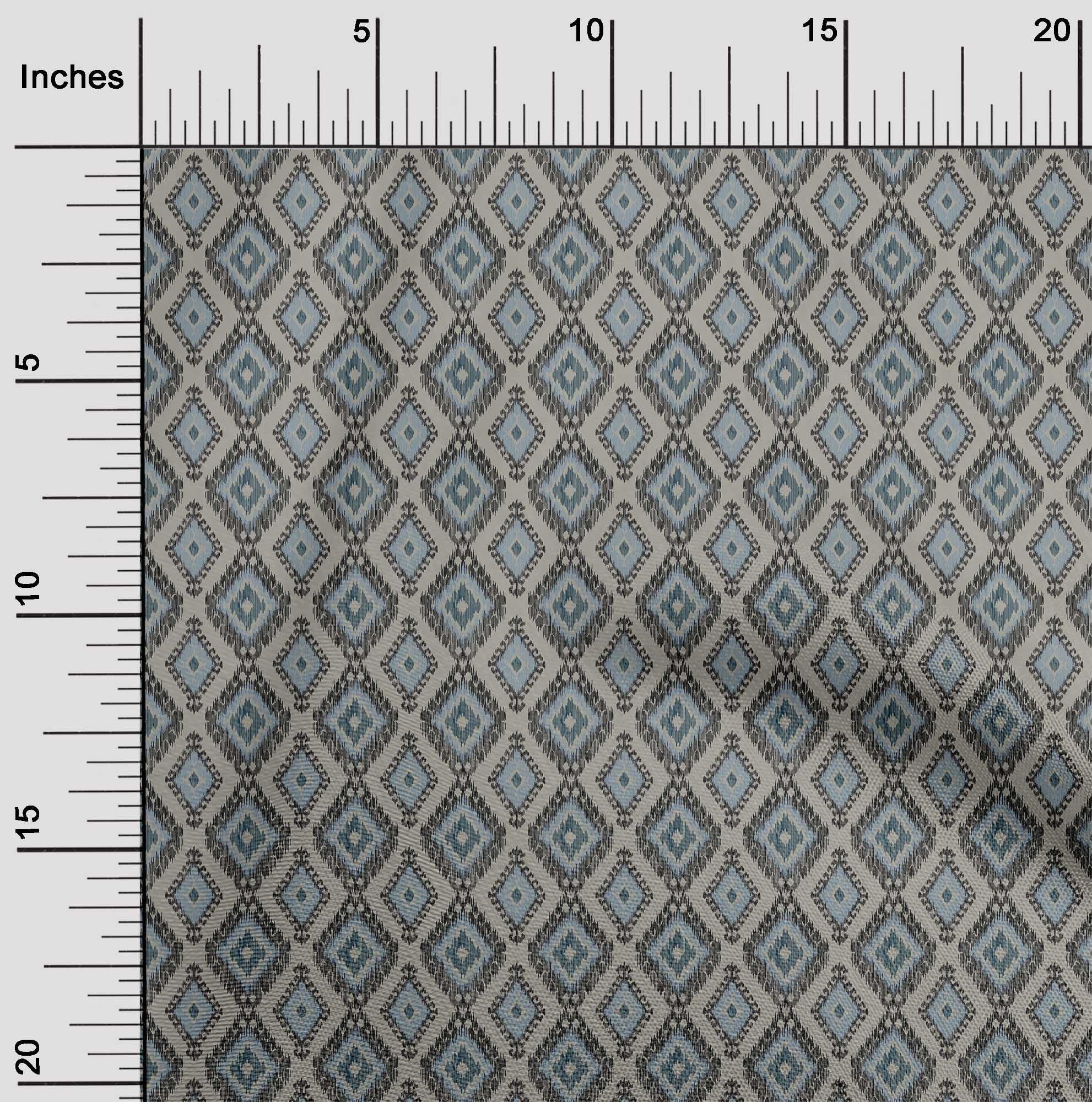 oneOone Cotton Silk Fabric Argyle Style Ikat Decor Fabric Printed BTY 42 Inch Wide
