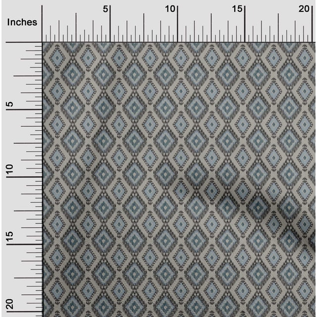 oneOone Silk Tabby Fabric Argyle Style Ikat Printed Craft Fabric BTY 42 Inch Wide