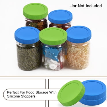 Unique Bargains Colored Plastic Mason Jar Lids Wide Mouth Mason Ball Canning Jars Food Storage Replacement 8 Pack