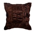 thumbnail image 1 of The HomeCentric Cushion Covers For Couch, Brown Decorative Pillowcase Pack of 2, 16x16 inch (40x40 cm) Satin Zippered Pillow Covers, Solid Color, Ruched, Textured, Throw Pillows - Dreamy Brown, 1 of 3