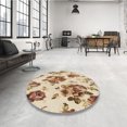 thumbnail image 4 of Ahgly Company Tapis d'Intérieur Lavable en Machine Carré Transitionnel Kaki Or, 6 Pieds Carré, 4 of 7