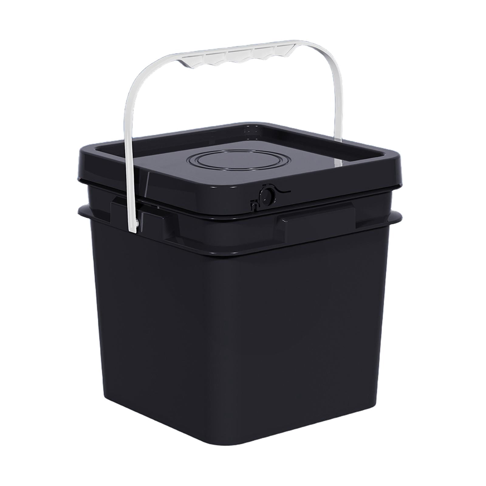 GUOOL Square Bucket with Handle and Lid Food Storage Pail for Dry Food Paint Water 16L