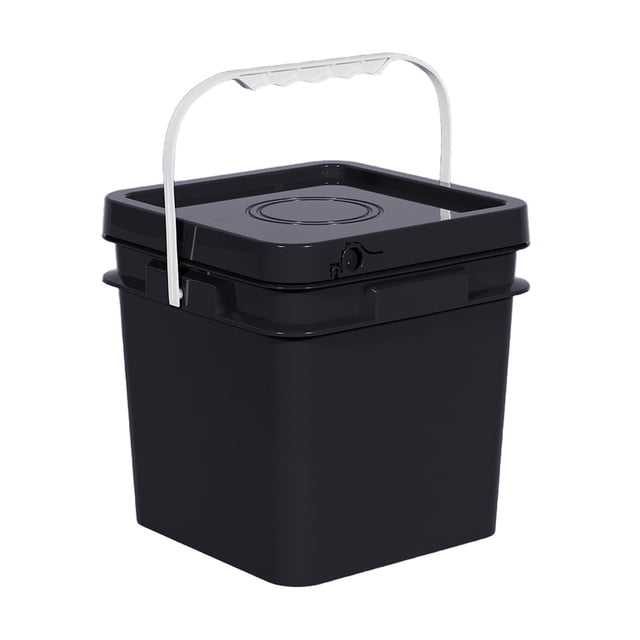 GUOOL Seau Carré avec Poignée et Couvercle Seau de Rangement pour Aliments Secs Peinture Eau 16 L