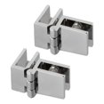 thumbnail image 1 of 2 Pcs Silver Bathroom Shower Glass Door Hinges Cabinet Hardware Clamp Hinge Set, 1 of 8