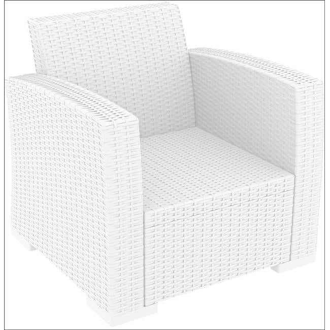 Siesta ISP831-WH Monaco Chaise Club de Patio en Résine Blanche avec Coussin