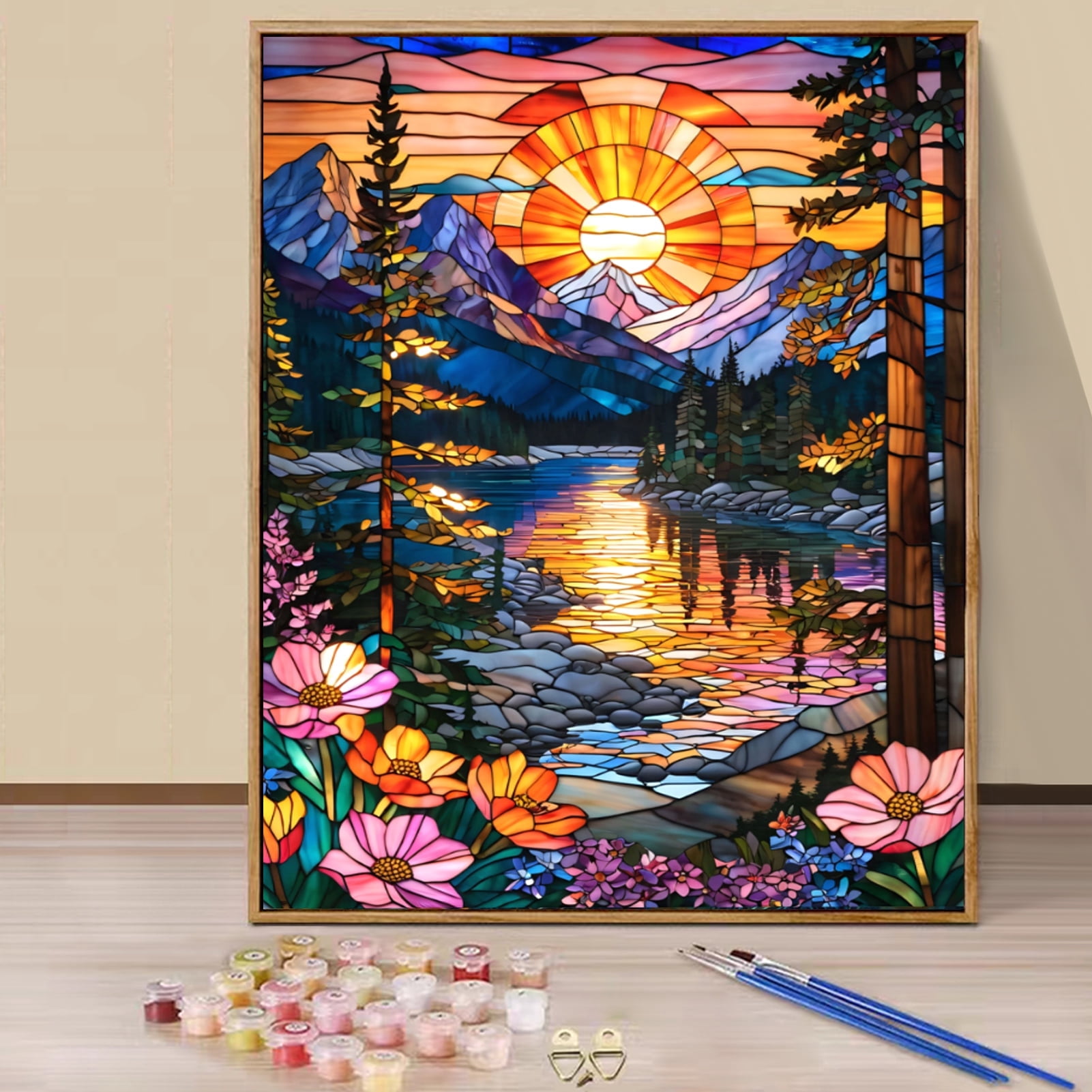 Peinture par numéros pour enfants avec cadre, peinture par numéro encadrée pour enfants débutants, kits d'artisanat cadeaux pour garçons et filles