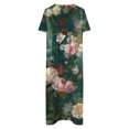 thumbnail image 4 of Cameland Robe d'Été pour Femme Décontractée à Col en V avec Boutons, Manches Courtes, Imprimée, Coupe Évasée, avec Poche, 4 of 4