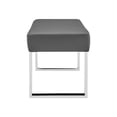 thumbnail image 4 of Armen Living LCAMBEGRBCH Amanda Contemporary Dining Bench in Gray Faux Leather Chrome, 4 of 5