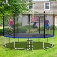 thumbnail image 3 of Gymax 16FT Replacement Trampoline Safety Enclosure Net w/ Zipper & Buckle for 6 Poles, 3 of 10