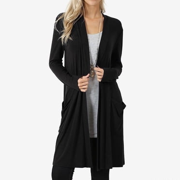 CEHVOM Mode Femmes Cardigan Uni à Manches Longues Manteau Blouse Haut Décontracté d'Automne