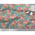 thumbnail image 2 of Soimoi Modal Satin Fabric Check,Leaves & Rose Floral Decor Fabric Printed Yard 42 Inch Wide, 2 of 3