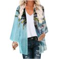 thumbnail image 2 of Nouveaux Hauts pour Femmes 2023 Grande Taille Mode Femme Col Rond T-Shirt Manches Longues Blouse Imprimée Automne Chandail en Molleton Manches Longues pour Femmes, 2 of 5
