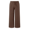 thumbnail image 4 of MIASHUI Girls Summer Loose Pants Solid Color Flower Wide Leg Beach Pants,Brown,10-11 Years, 4 of 6