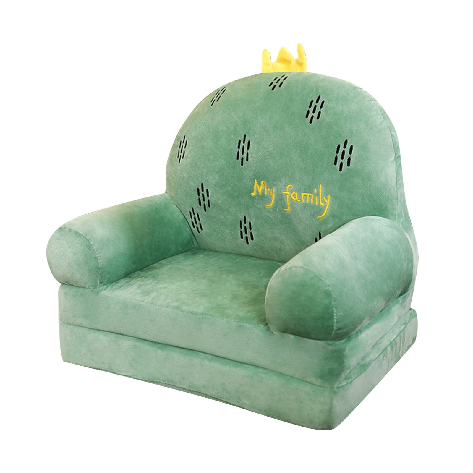 Plush Foldable Kids Sofa Backrest Armchair 2 in 1 Foldable Children Sofa Cute Cartoon Lazy Sofa Children Flip Open Sofa Bed for Living Room Bedroom Without Liner Filler