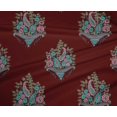 thumbnail image 4 of oneOone Polyester Lycra Fabric Leaves|Floral & Paisley Block Printed Craft Fabric BTY 56 Inch Wide, 4 of 4