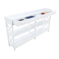 thumbnail image 4 of Oxford Two-Drawer 60-inch Console Table with Shelves in White Wood Finish, 4 of 7