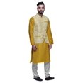 thumbnail image 2 of Atasi Ethnic Kurta Churidar Pajama Set With Printed Nehru Jacket Set For Mens, 2 of 3