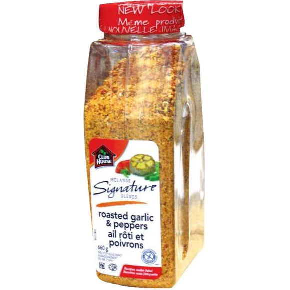 Club House Roasted Garlic & Peppers Seasoning, 660 Gram Pack of 12