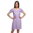 thumbnail image 1 of Moomaya Chemise de Nuit Imprimée Manches Courtes en Coton Col en Dentelle pour Femmes, 1 of 5