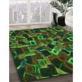 thumbnail image 3 of Ahgly Tapis d'Intérieur Lavable en Machine Carré Transitionnel Vert Lime Foncé, 5 Pieds Carré, 3 of 7