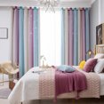 thumbnail image 3 of TFixol 1 Pce Rideau Simple Dégradé à Étoiles Ajourées Double Couche Occultant Chambre Salon Rideau Isolant, 3 of 6