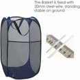thumbnail image 3 of Jinsinto Laundry Hamper [2 Pack] Collapsible Pop Up Mesh Laundry Basket Laundry Bag Collapsible Laundry Hamper with Handle, Blue, 3 of 5