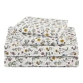 thumbnail image 1 of Beautiful Botanical 4-Piece Percale White Sheet Set, Double by Drew Barrymore, 1 of 5