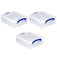 thumbnail image 1 of Really Useful Box Stackable 8.1 Liter Plastic Storage Container Bin with Snap Lid & Built-in Clip Lock Handles for Home & Office, 1 of 6