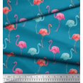thumbnail image 2 of Soimoi Velvet Fabric Flamingo Bird Print Sewing Fabric Yard 58 Inch Wide, 2 of 3