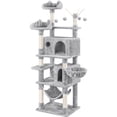 thumbnail image 1 of Yaheetech 67" H Multi Level Cat Tree with 2 Cat Condos and 1 Hammock, Light Gray, 1 of 7