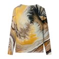 thumbnail image 4 of CEHVOM Femmes Dames Col Rond Hauts Amples T-Shirts Décontractés à Imprimé Blouse à Manches Longues Liquidation, 4 of 5