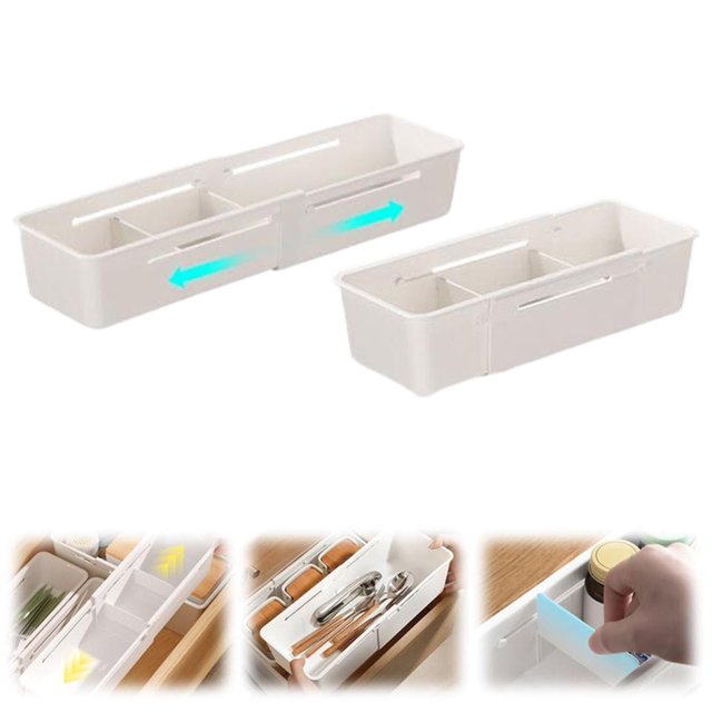 Ynlkorvg 2pc Expandable Storage Drawer Organizers 2024 Upgrade Adjustable Drawer Organizer Sliding Drawer Organizers Expandable Plastic Storage Dresser Organizer For Wardrobe