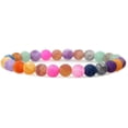 thumbnail image 1 of Bracelet Extensible Unisexe en Perles Rondes de 8 mm en Agate Patinée Multicolore Naturelle, 1 of 5