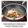 thumbnail image 4 of Stainless Steel Wok Honeycomb Grain Frying Pan Handled Kitchenware Traditional Pan, 4 of 9