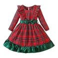thumbnail image 1 of Splozh Robe en Tulle pour Tout-Petites Filles, Nouvelle Robe à Carreaux de Noël pour Filles, Rouge, 3-4 Ans, Printemps et Automne, 1 of 6