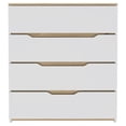 thumbnail image 1 of Atlin Designs Commode de Chambre Moderne à 4 Tiroirs en Bois, Blanc/chêne Clair, 1 of 7