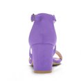thumbnail image 3 of BLISSFUL STEP Women's Solid Color Open Toe Cross Strap Mid Chunky Heel Sandals, 3 of 6