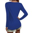 thumbnail image 3 of Bellella Women Basic Tops Baggy Solid Color Tee Sport Pullover Blue 2XL, 3 of 3