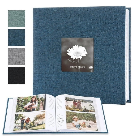 HIGERH Large Photo Album with Linen Cover | Holds 300 4X6 Pictures | Acid-Free & Pvc-Free Pages with Memo Writing Space for Captions & Diy Customizable Front Display Window