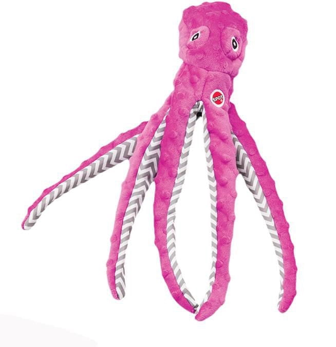 Jouet pour chien SPOT Skinneeez Extreme Purple Octopus Stuffing Free en peluche