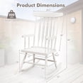 thumbnail image 3 of Costway Set of 2 Wood Rocking Chair Glossy Finish White, 3 of 10