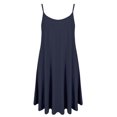 thumbnail image 1 of DYMADE Women Solid Color Spaghetti Strap Casual Loose Swing Sleeveless Summer Vest Dress, 1 of 2
