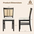 thumbnail image 3 of Costway Farmhouse Rattan Dining Chair Set of 2 Fabric Upholstered Kitchen Chairs, 3 of 10