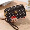 thumbnail image 1 of Women Handbag Canvas 3 Layers Zipper Bag Dot Printed Wallet Mobile Phone Bag, 1 of 9