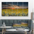 thumbnail image 1 of Sunflower Sunset with Cloudy Sky - Large Landscape Canvas Art, 1 of 1