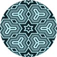 thumbnail image 1 of Ahgly Company Tapis Rond Lavable en Machine Intérieur Transitionnel Vert Sarcelle Profond, 4 Pieds Rond, 1 of 7