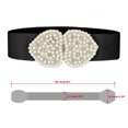thumbnail image 3 of INSPIRE CHIC Heart Shape Design Faux Pearl Rhinestone Decor Waist Belts for Women One Size Black, 3 of 4