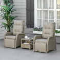 thumbnail image 2 of Outsunny 3 Pieces Patio Furniture Set Aluminum Frame Sofa Set , Khaki, 2 of 10